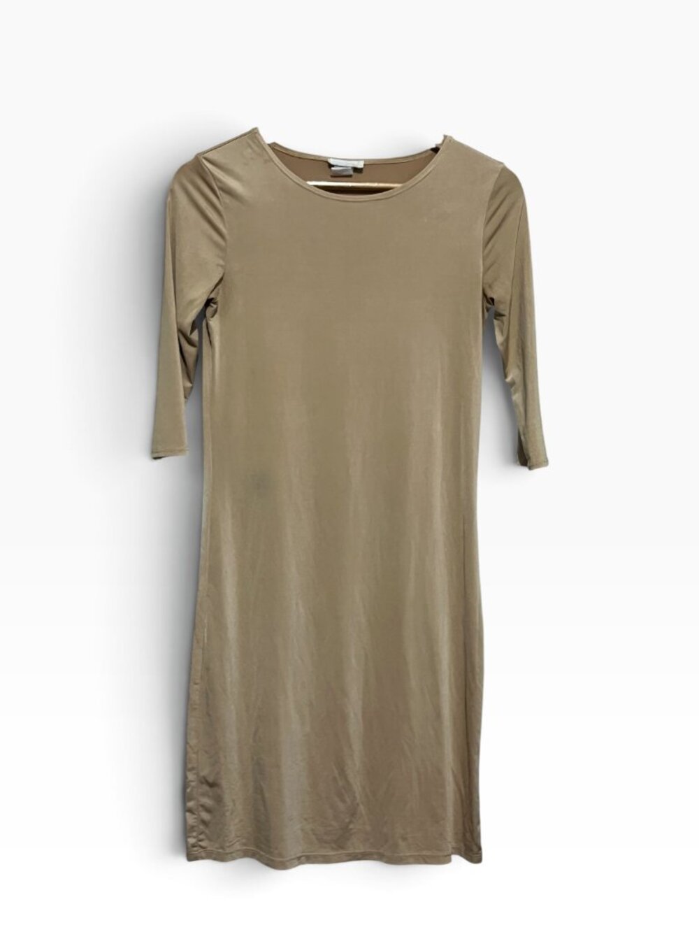 Linear By Rachel Riss Slip Dress XS/S Long Sleeves Layer Beige